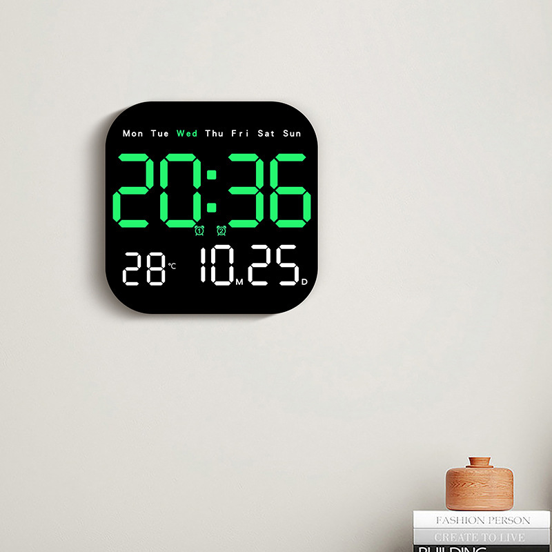 Cross-mirror new multi-functional clock LED electronic clock living room fresh wall clock hanging stand dual-purpose clock 6650