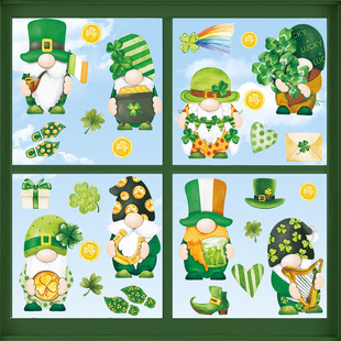Cross Border Thanksgiving Window Stickers Autumn Maple Leaf Fruit Window Decoration Stickers Cartoon Children Thanksgiving Wall Stickers Pvc