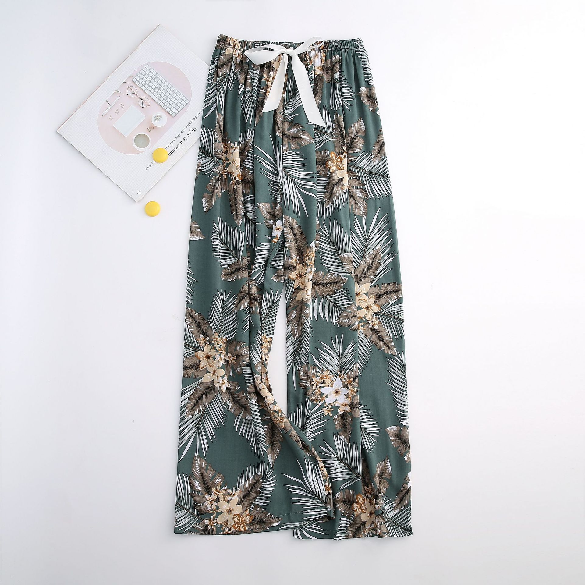 Pyjamahose aus Baumwolle und Seide für Damen, weite Hosen, Außenhandel, Sommer, neue große Größe, lockere Oberbekleidung für Schwangere_voghion.com