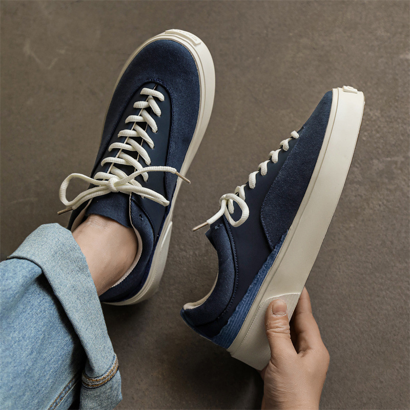 2023 spring new men's shoes student low-top canvas casual sports platform height increasing trendy board shoes one-piece delivery