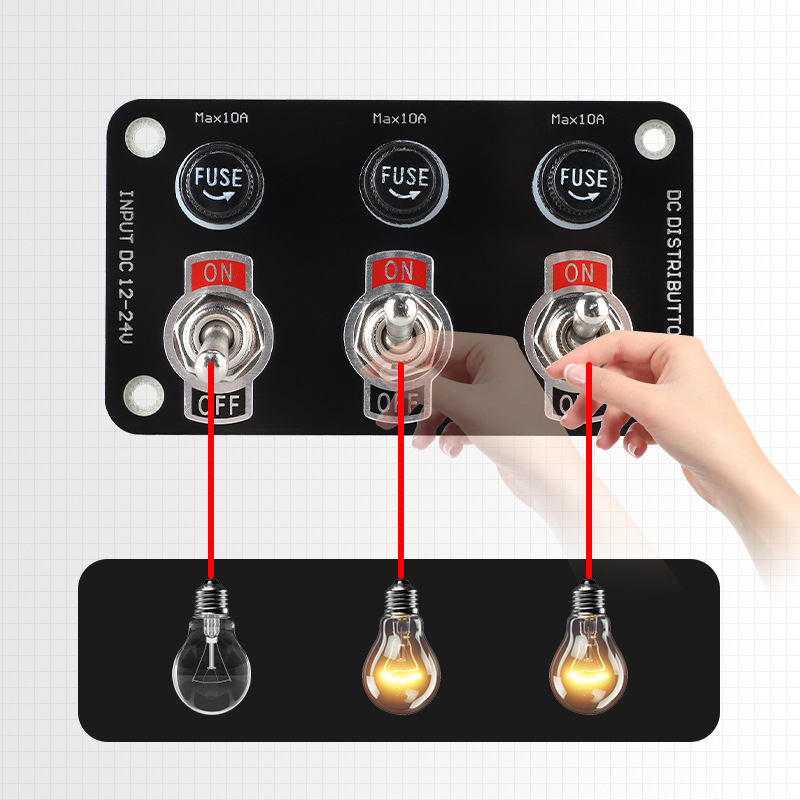 Car modified car products replaceable fuse holder metal toggle switch panel power control new manufacturer