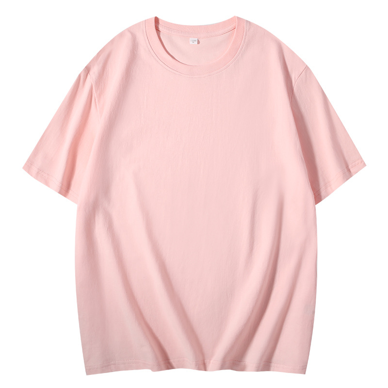 2024 spring and summer new 180g short sleeve T-shirt men's solid color cotton T-shirt round neck loose half sleeve bottoming shirt men's clothing