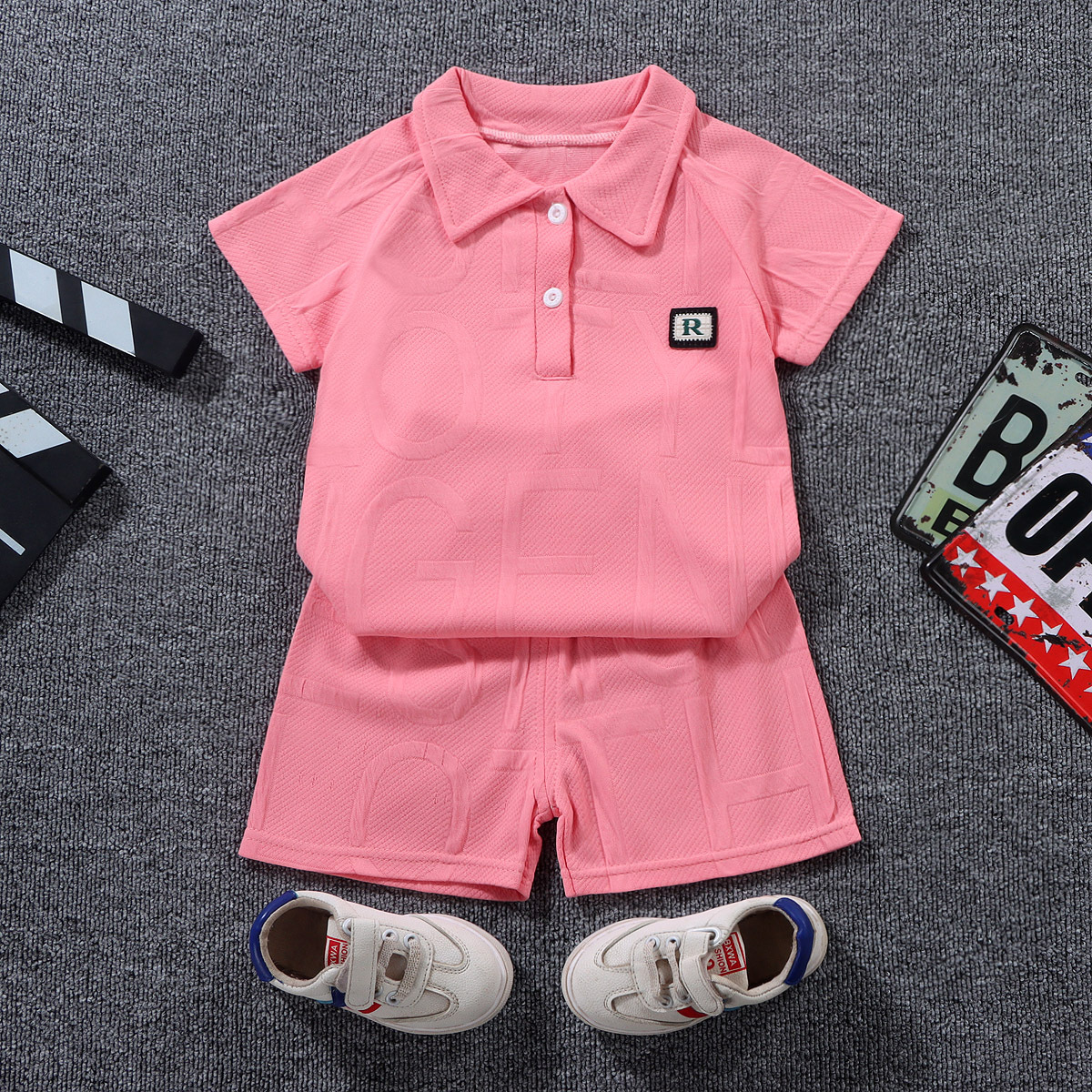 New Children's Short Sleeve Set Boys' Fashion Shorts Set Summer Girls Casual Sportswear Polo Shirt Children's Clothing