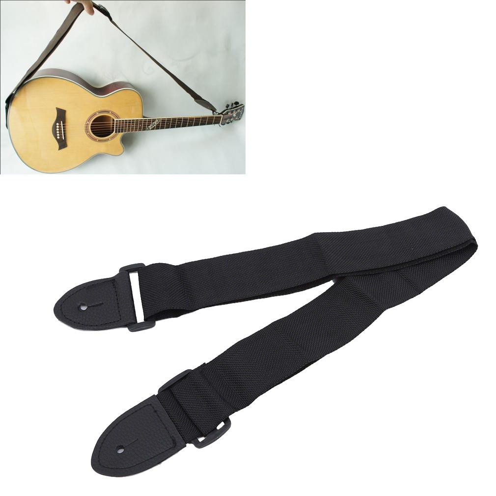 Black folk guitar strap guitar ukulele strap musical instrument accessories widened universal strap