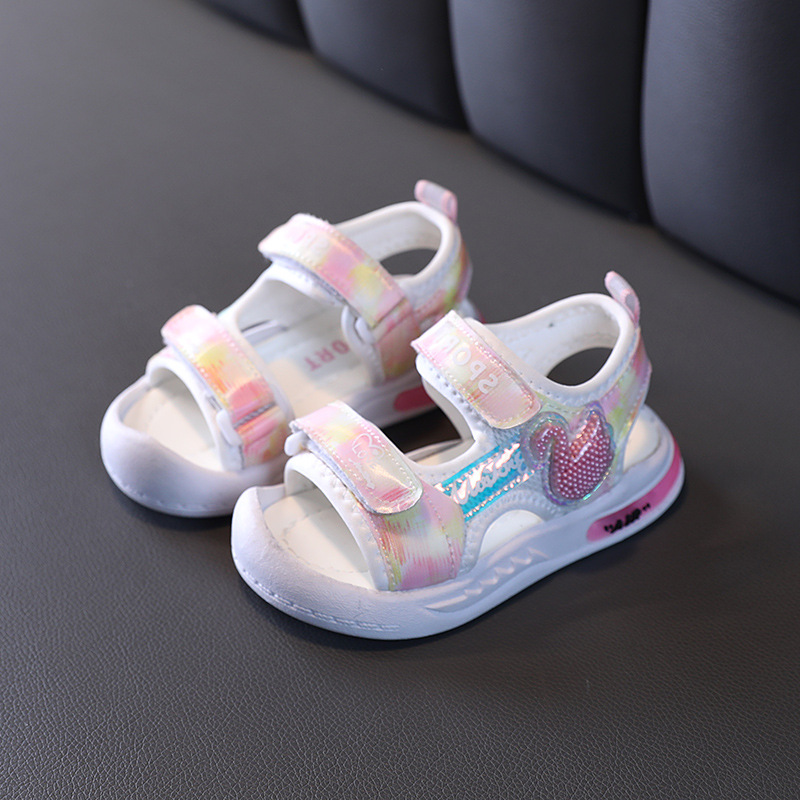 Girls' Toe Sandals 2023 Summer New Light Baby Casual Sandals Beach Shoes Baby Soft Sole Toddler Shoes
