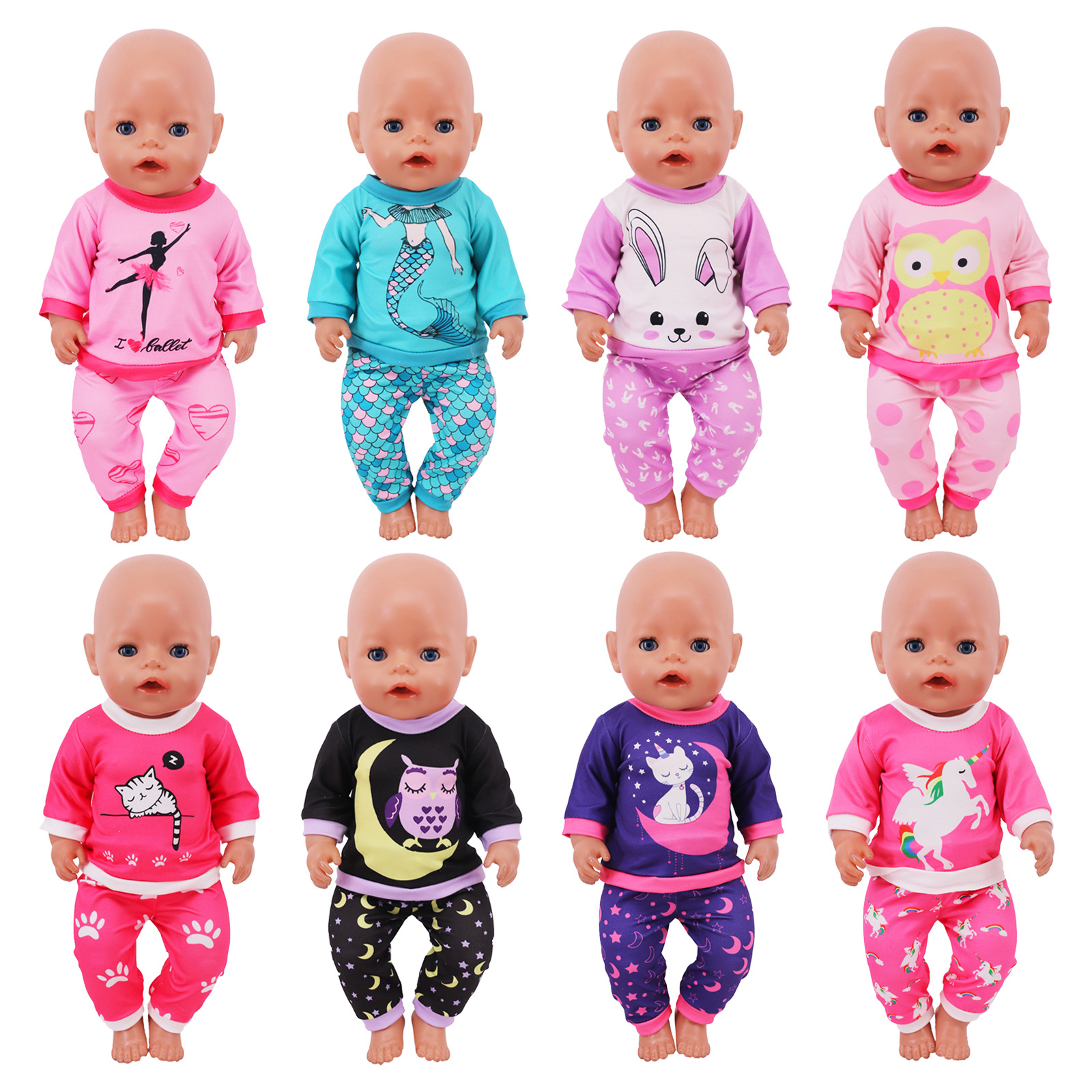Spot cross-border 18 inch US girl doll clothes children's toys dress casual pajamas summer doll clothes