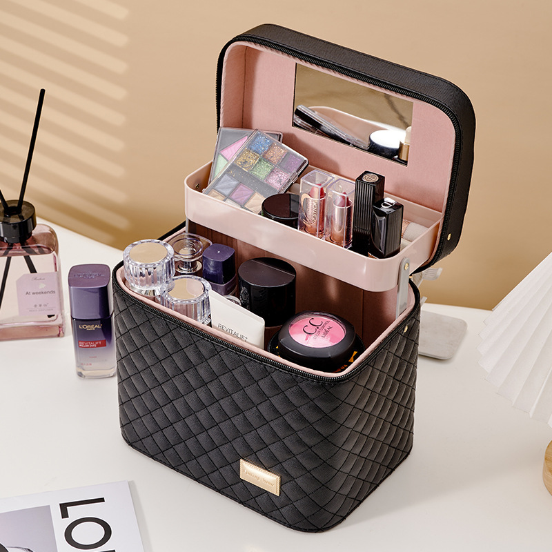 2024 new large capacity four-open cosmetic case high-looking makeup artist special storage bag waterproof beauty toolbox