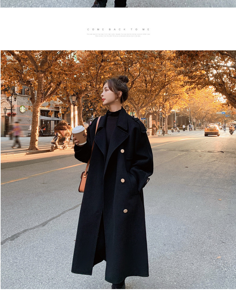 2023 Hepburn Wind Coat Women's Winter Thickened Fashionable Elegant Popular Korean Loose Double-breasted Woolen Coat Trendy_voghion.com
