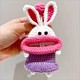 Rabbit ears purple pink mouth