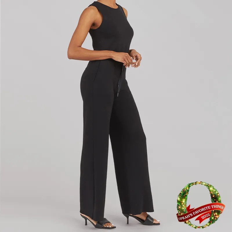 Spring/Summer 2023 New All-match European and American Fashion Slim Casual Women's Sleeveless Solid Color Commuter Trousers Jumpsuit