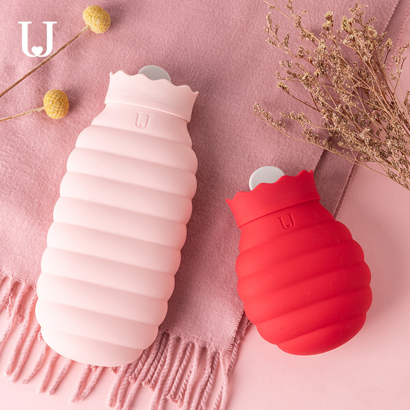 Silicone Hot Water Bag Water Filling Warm Water Bag Belly Warm Feet Bed Warm Baby Hand Warmer Cute Microwave Heating