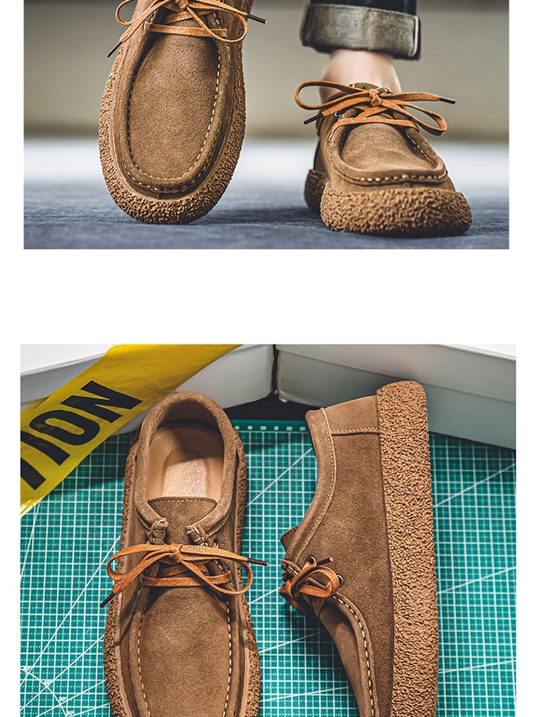 Chaussures de mode pour hommes en cuir poncé, chaussures décontractées à semelles souples, chaussures à enfiler pour hommes_voghion.com