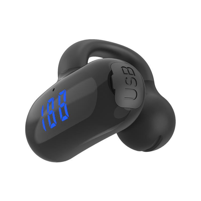 F20 Bluetooth Headset New Large Battery Standby Long Pinch Ear Number Display Power Gas Conduction No Ear Injury Movement