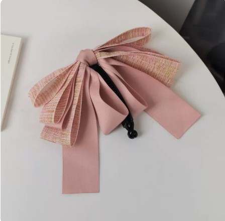Ice American ~ Curry Bow Headwear Summer Temperament Horse Tail Hairpin Women's Head High Sense Banana Clip