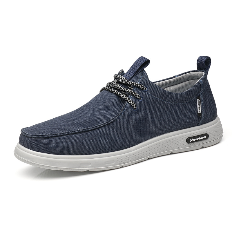 Shoes Men's 2023 New Men's Cloth Shoes All-match Soft Bottom Lace-up Casual Sports Men's Shoes Korean Fashionable Breathable Single