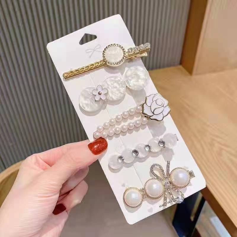 Nouvelle épingle à cheveux en perles de strass, petite frange fraîche, clip latéral, accessoires pour cheveux, couvre-chef pour femmes célèbres sur Internet, épingle à cheveux cassée, bijoux_voghion.com