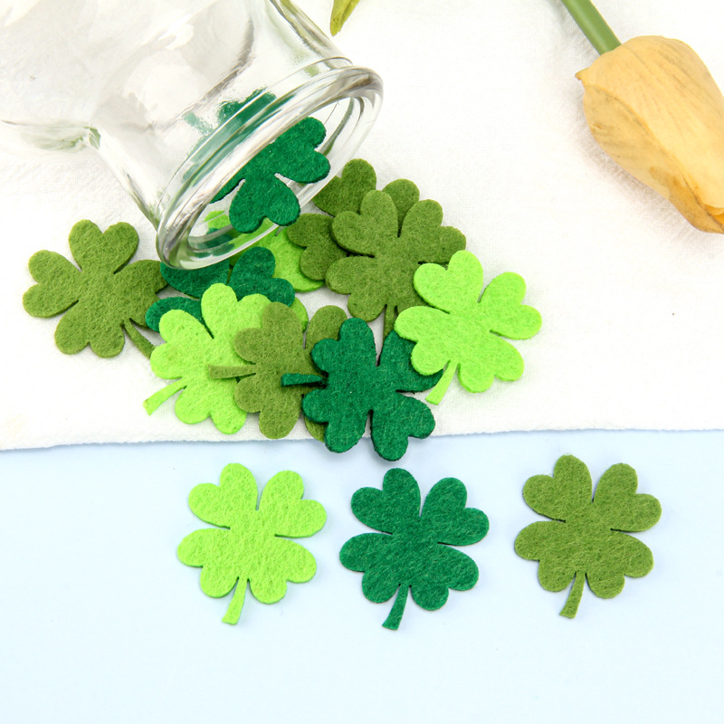 Factory direct cartoon felt cloth four-leaf clover simple exquisite love children's handmade DIY hair accessories decoration accessories
