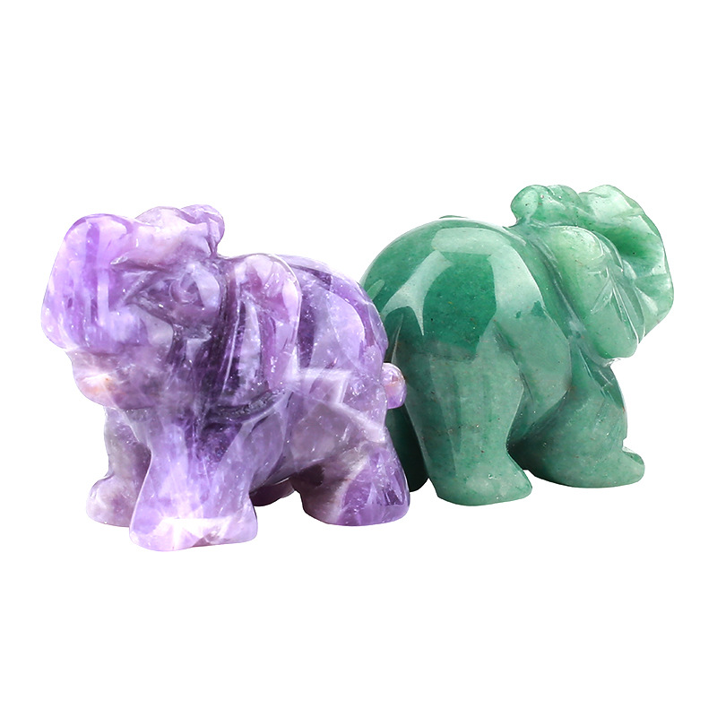 Cross-border Natural Jade Ornaments Elephant Dongling Jade Original Stone Semi-precious Stone Animal Crafts Crystal Carvings