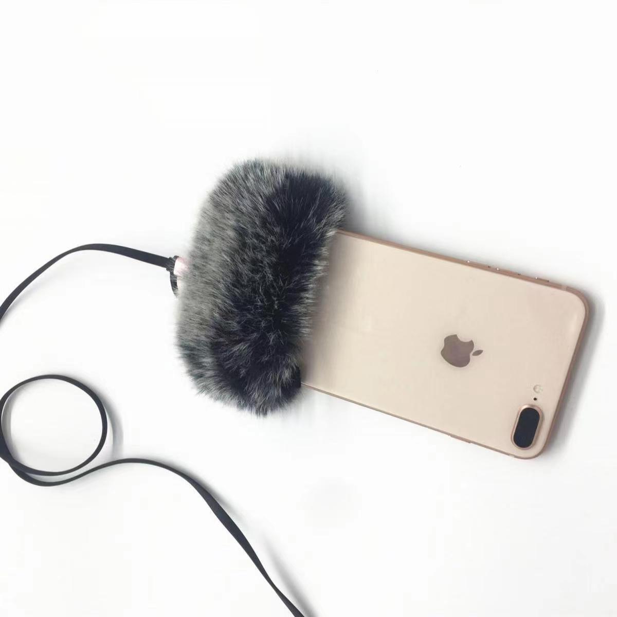 Suitable for Apple OPPO Xiaomi mobile phone windproof fur cover universal anti-spray fur cover mobile phone outdoor recording anti-noise