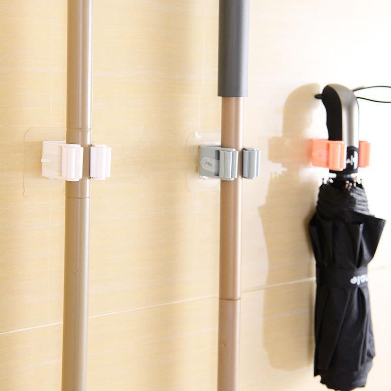Creative strong mop hook rack seamless mop clip wholesale mop rack punch-free mop hook card