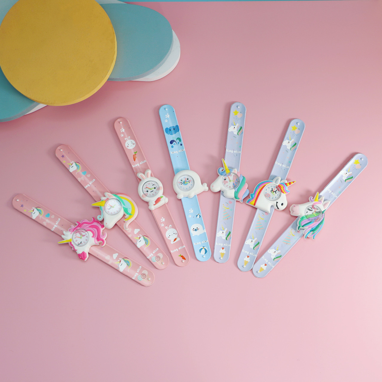 Cartoon Animation New Style Pat Watch Set Pat Pat Pat Circle Toy Watch Boys and Girls Children Unicorn Quartz Watch