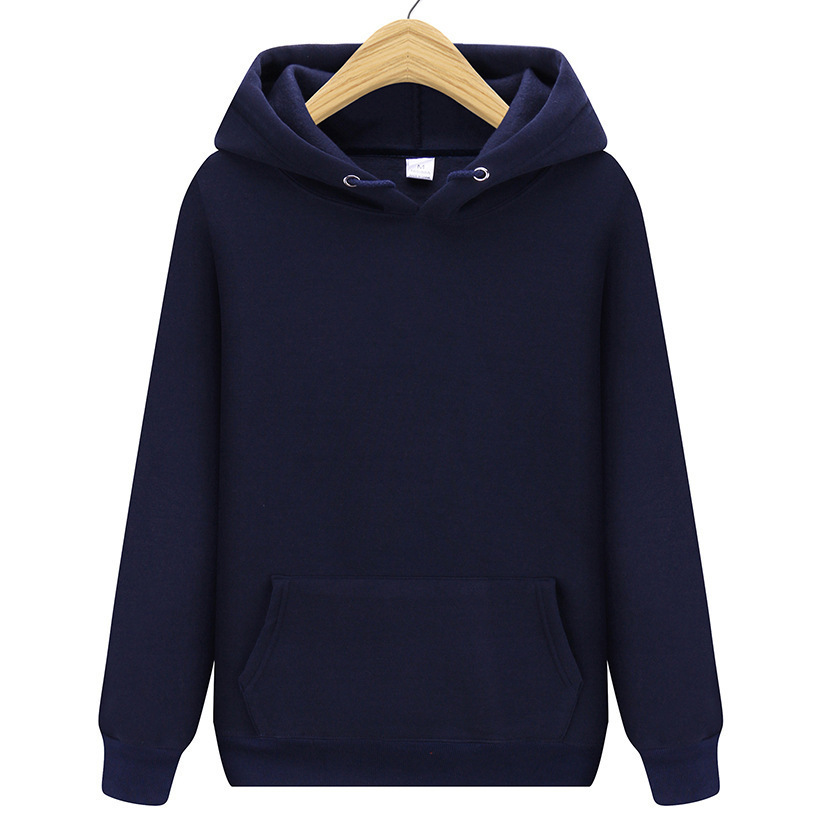 Factory spring and autumn fashion solid color hooded sports sweater casual lovers pullover sweater wholesale can add logo