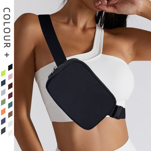 Cross-border Explosions Outdoor Running Waist Bag lulu Same Style Crossbody Chest Bag Men's and Women's Fashionable Nylon Waterproof Sports Waist Bag