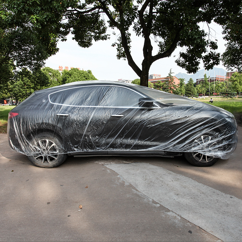 ユニバーサル使い捨て車のコート高圧 Pe 薄膜防雨車のカバー保護プラスチック透明肥厚コート|undefined