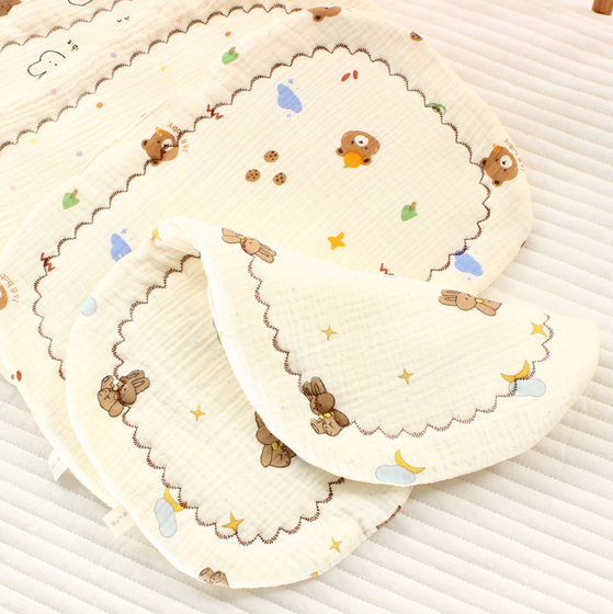 Newborn baby gauze cloud pillow U-shaped cotton pillow baby pillow towel anti-spitting milk cushion flat pillow thicker than 10 layers
