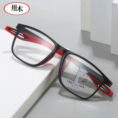 New color-changing presbyopic glasses multi-focus anti-blue light presbyopic glasses automatic adjustment degree remote and near dual-use reading glasses