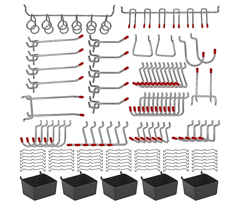 114pc パンチボードフックハードウェアツール製品アクセサリー耐久性のある金属材料ホームオフィスの組織に最適|undefined