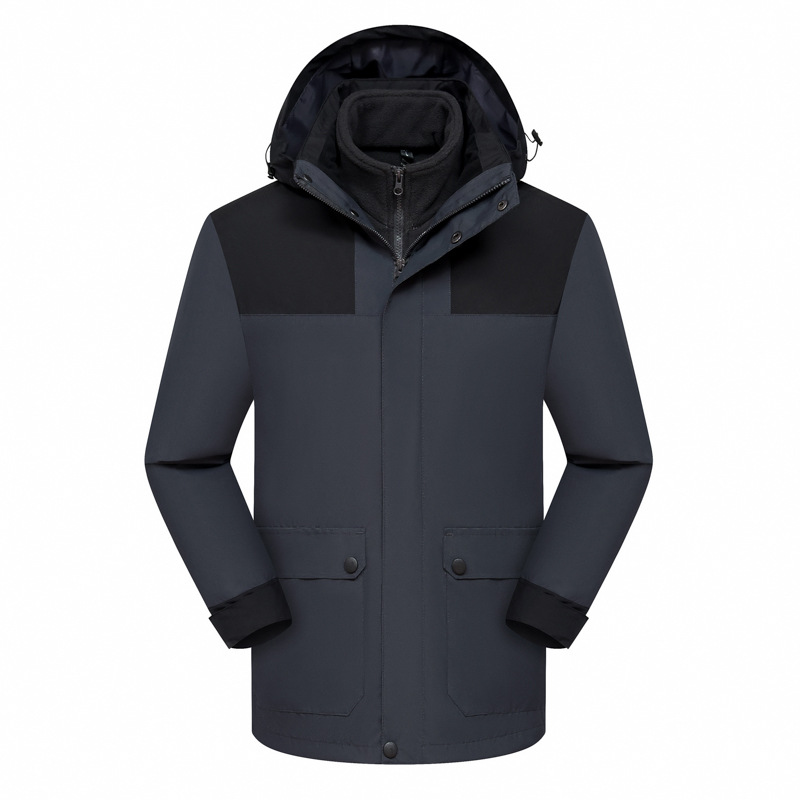 2023 autumn and winter New detachable polar fleece three-in-one charging men's and women's same two-piece jacket outdoor clothes
