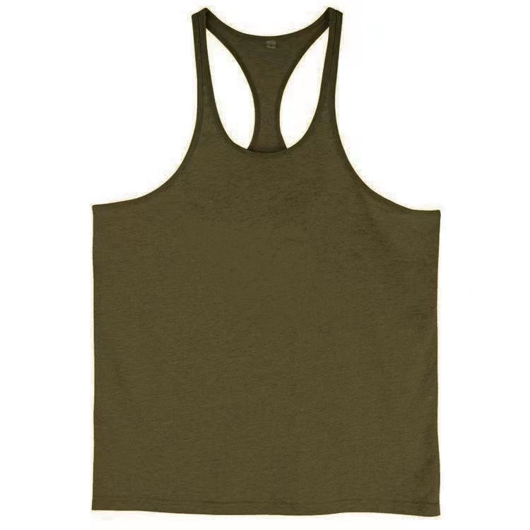 European and American Fitness Men's Muscle Vest Summer Sling Plain Cotton Sweat Absorbent Breathable Sports Training Vest