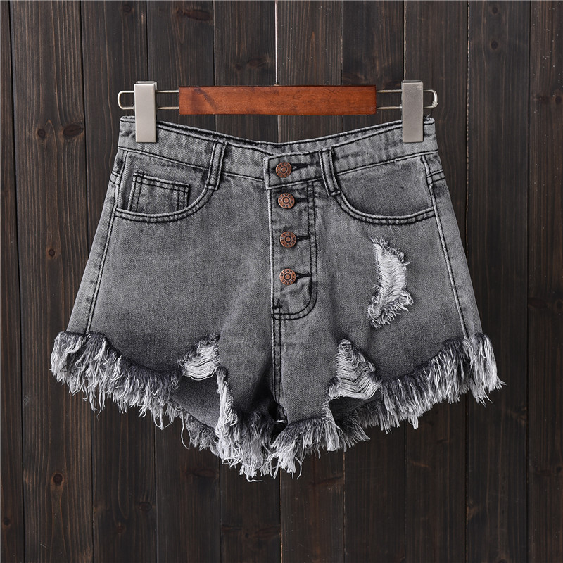 It's so beautiful! White-breasted high-waisted denim shorts women's a-line version loose wide-leg hot pants for 2022 summer