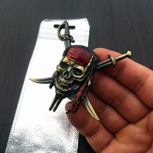 Personalized 3d Pirate Metal Sticker Skull Head Car Sticker Captain Jack Body Decoration Sticker Rear Tail Sticker Creative Sticker