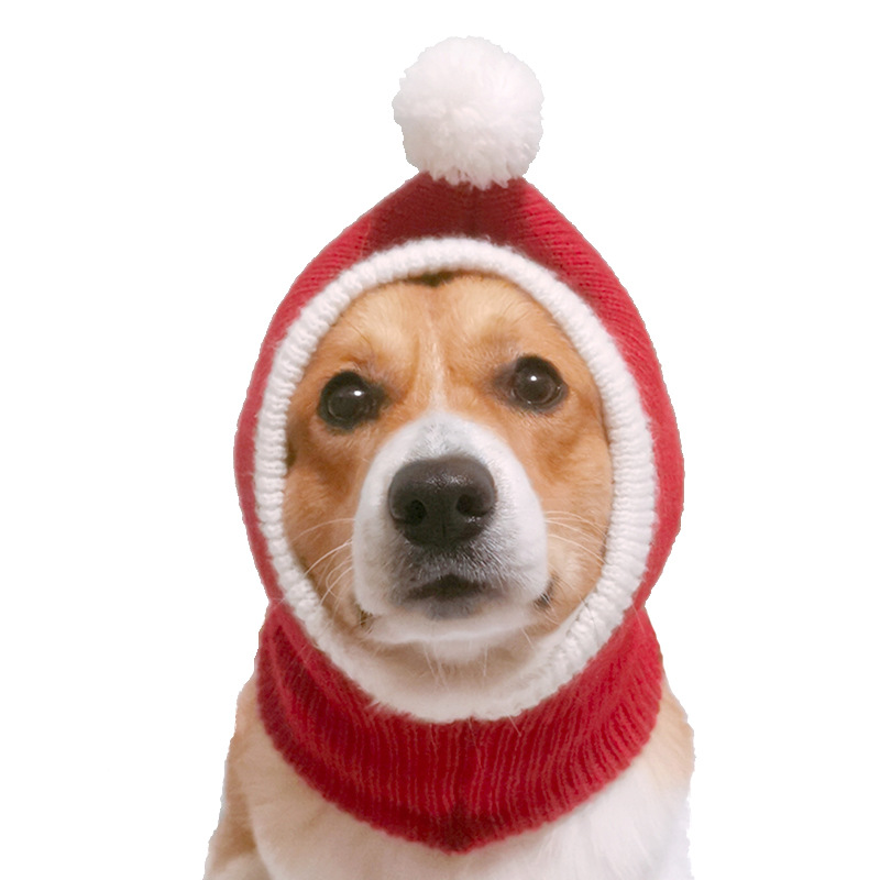 Cute Coarse Wool New Year Cat Hat Pet Christmas Headgear Dog New Year Hat Pet Jewelry Knitted Hat