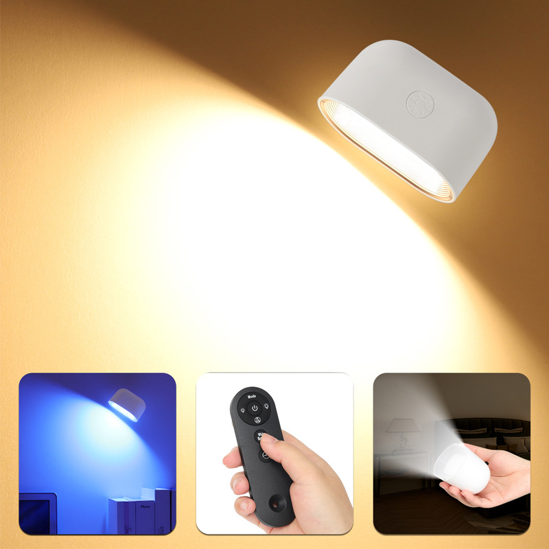 Remote control touch magnetic suction 360 degrees rotating wall lamp color changing lamp bedroom bedside lamp wall lamp punch-free usb charging