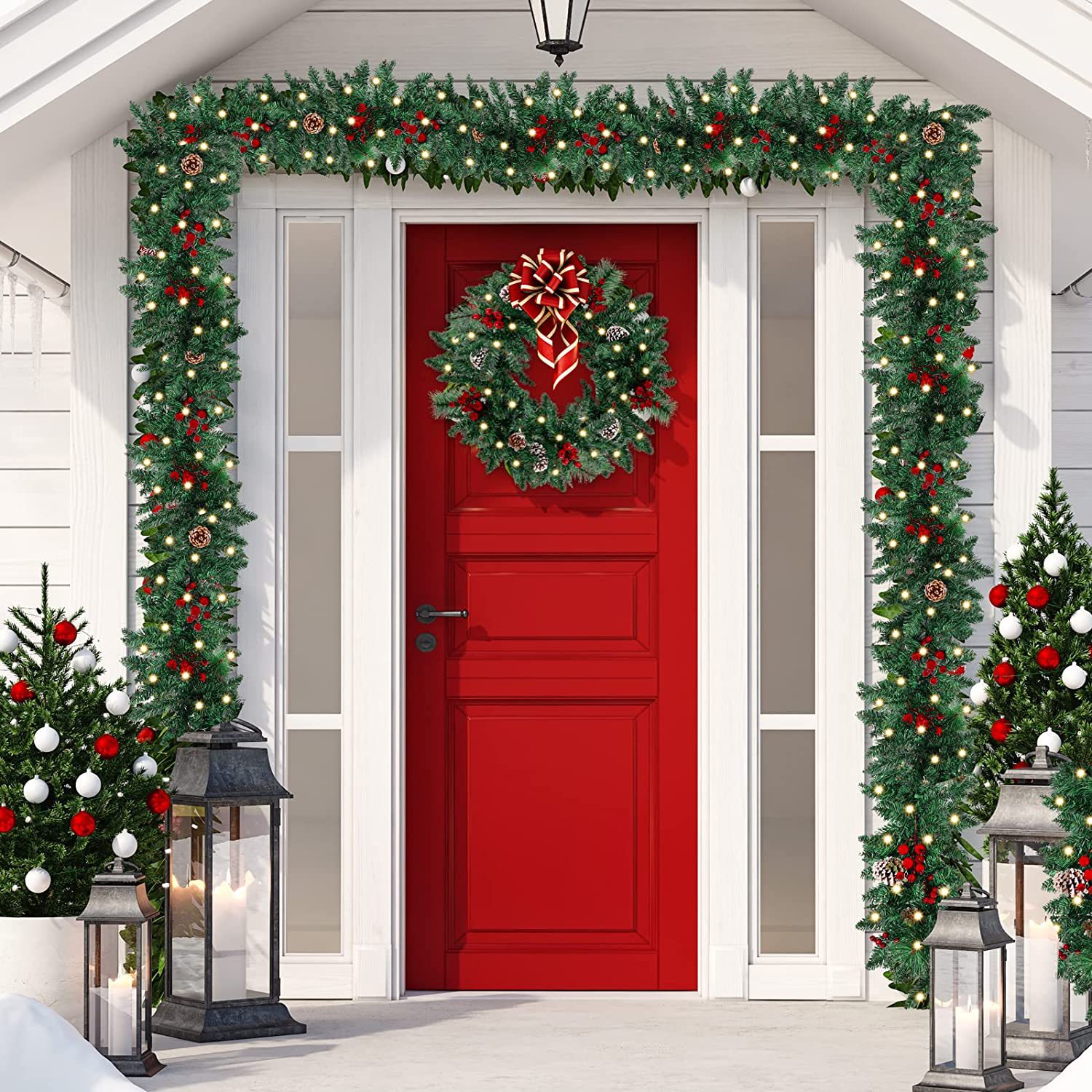 Amazon Cross-border 2.7-meter new LED rattan Christmas decorations PVC material Christmas tree event ornaments