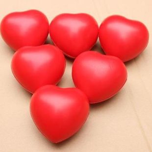Free shipping PU sponge solid foam ball peach heart ball printing blood donation Love Ball toy ball
