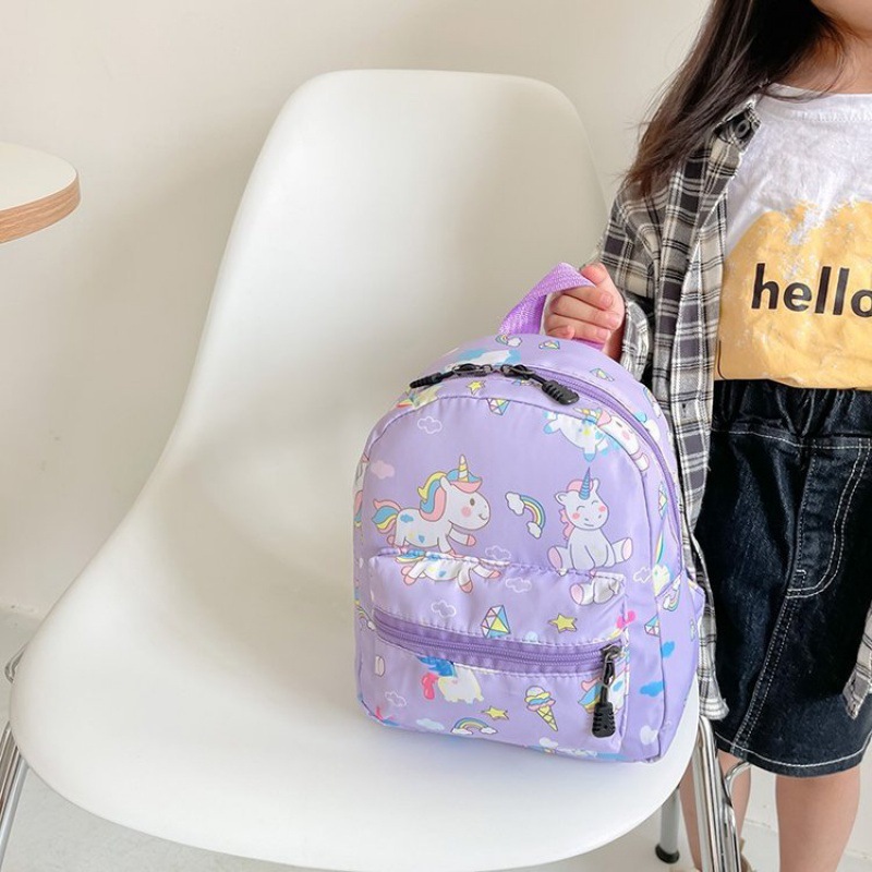 New Kindergarten Schoolbag Cute Unicorn Girls Small Backpack Cartoon Dinosaur Boys Nylon Backpack Wholesale