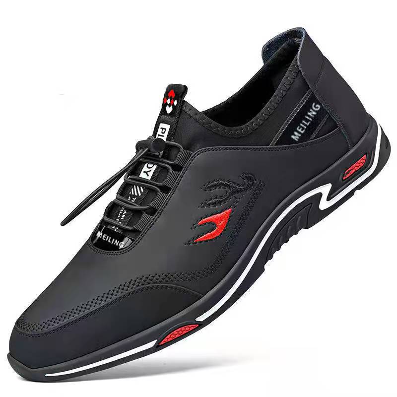 2023 New Men's Business Casual Shoes Cross-border Foreign Trade Fashion Soft Bottom Breathable Invisible Height Increasing Men's Leather Shoes