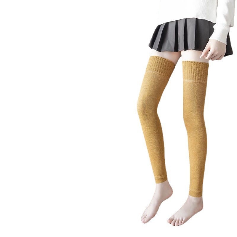 Women's Over-the-knee cold leg long socks ankle-length Terry knee pad autumn and winter thickened Terry fleece-lined high socks