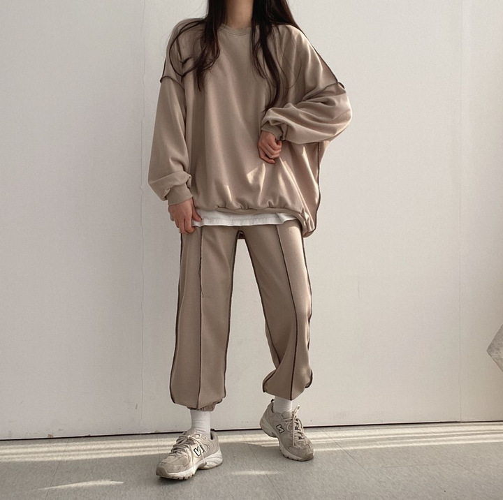 5 Color Cotton Suit Women's Long Sleeve Trousers Plus Size Two-Piece Korean Style Spring Autumn Winter Fashion Casual Sportswear