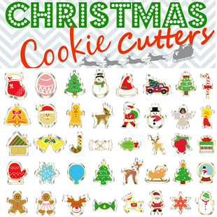 Stainless Steel Christmas Cookie Mold Christmas Tree Santa Claus Snowflake Elk Amazon Foreign Trade Factory Supply