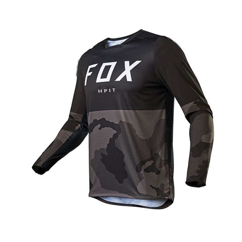 Summer long-sleeved in stock men's moisture-wicking spring sweatshirt riding suit downhill suit fox hpit fox