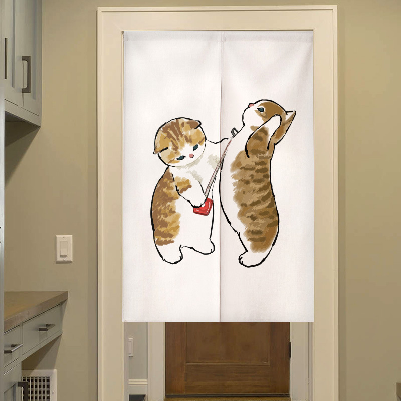 Cartoon door curtain partition curtain kitchen covering hallway toilet bedroom Nordic style cloth curtain decoration household fabric hanging curtain