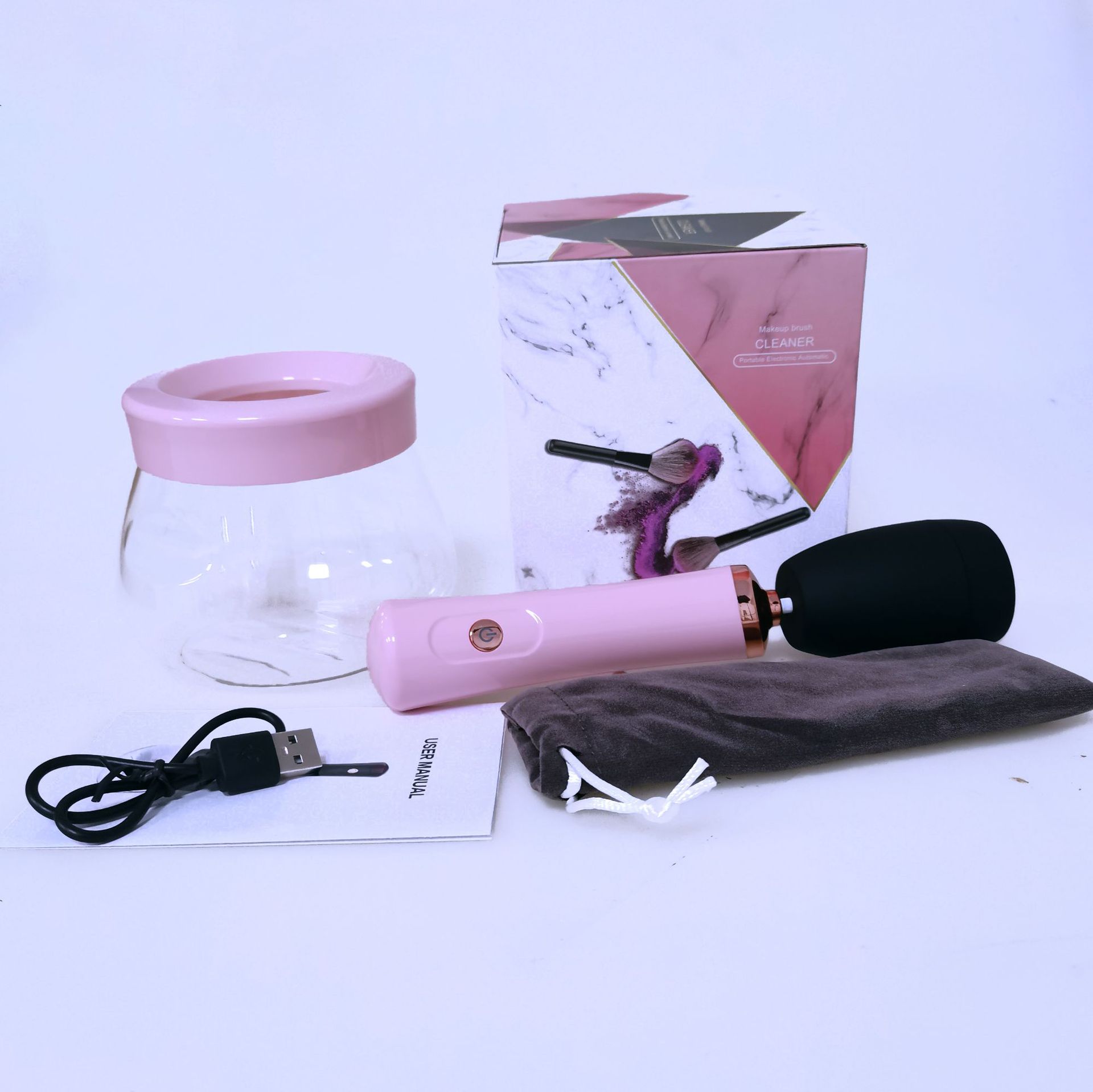 USB electric makeup brush washer automatic spin-drying electric scrubber rechargeable brush cleaning brush