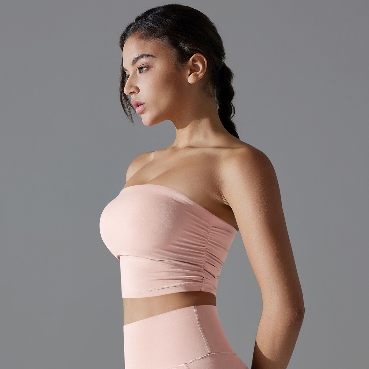 New All-in-One Naked Sports Underwear Anti-running Light Tube Top Inner Base Fitness Top Tight Yoga Wear for Women
