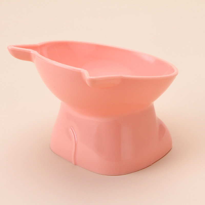 Nordic-style Cross-border Pet Bowl Protection Cervical Spine Kneeling High-foot Cat Bowl Plastic Binaural Oblique Cat Bowl Dog Bowl