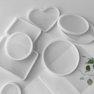 Crystal dripping silicone mold clouds heart-shaped oval long square coaster tray gypsum dripping mold wholesale